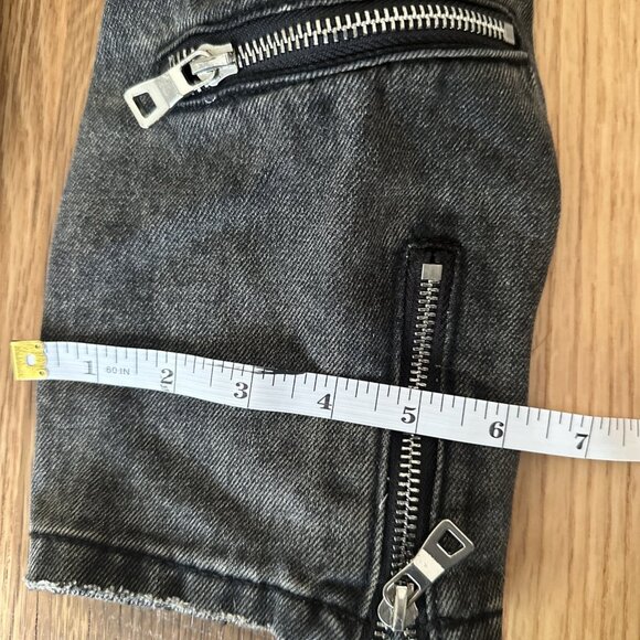 BALMAIN Paris Crach Double Rider Mens Denim Jacket Black/Gray Italy Money - Picture 10 of 16